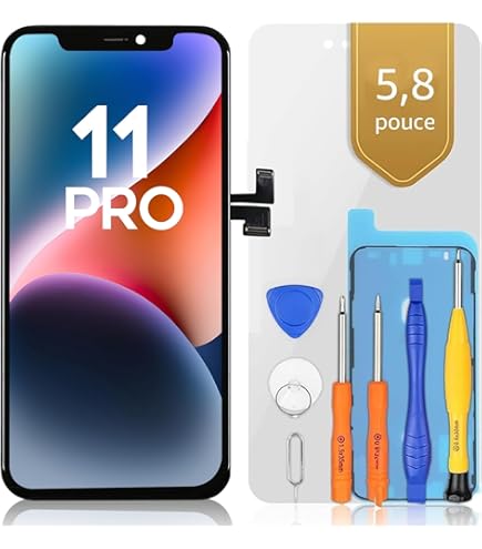 Dinow scherm voor iPhone 11 Pro Max, 6,5 inch LCD Display voor iPhone 11 Pro Max, display-reparatieset met reparatiegereedschap, gehard glas,met model A2161/A2220/A2218