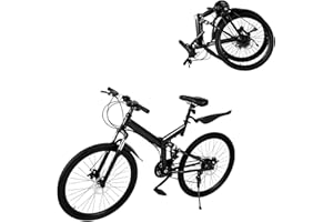 AOOUNGM 26 Inch Mountain Bike for Adult,21-Speed Folding Bicycle,Adjustable Seat Height Mountain Bike,Road Bike for Man and Woman