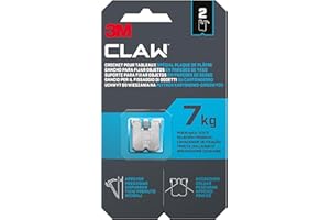 Crochet pour tableaux spécial plaque de plâtre 3M CLAW 7 kg, 3PH7-2WMR, 2 crochets