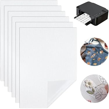 Papier à Broder Soluble A4 - Lot De 10 Feuilles - Stabilisateur Pour Broderie Main
