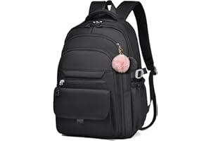 HEROIC KNIGHT Sac à dos Scolaire pour Garçon et Fille Cartable Collège Résistant à l'Eau et à La Poussière Sac Adolescent Ordinateur Portable Super Léger pour Ecole Lycée Université Loisir(Noir)