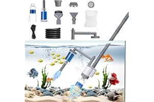 MUCEK Mulmsauger Aquarium Elektrisch, Aquarium Sauger 6 in 1 Aquarium Reinigungsset für Aquarium, Mit 6 Funktionellen Bürstenköpfen Mulmsauger Aquarium 36W für Wasserwechsel und Bodengrund Reinigen (Weiß)