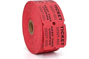 L LIKED Raffle Tickets Double Rolls 1000 per Roll 50/50 Raffle Tickets for Events, Entry, Class Reward, Prizes (Red)