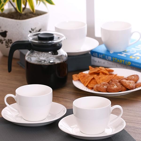 白黒2枚セットwerthy ASYMMETRY TANK(Cup in) E-EZRA Cup and Saucer Set, 140ml, 12-Pieces, White(6+6) : Amazon