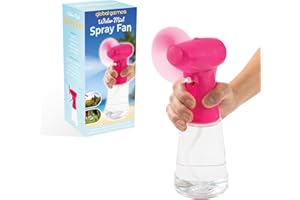 Benross Handventilator mit Sprühflasche 400 ml – tragbarer Nebelventilator, batteriebetrieben (2×AA), extra-kühler Wassernebel, ideal für Camping, Strand, Festival & Garten, Rosa, Modell 40249