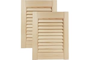 DECOMEISTER Drzwiczki ażurowe fronty lamelowe przewiewne do wewnątrz drzwi frontowe do szafek regałów zabudowy z drewna sosnowego 294cm x 395cm 2-pak surowe drewno DIY