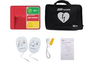 ‎XFT AED-Trainer, Defibrillator-Trainingsset, CPR-Trainergerät, Sprachansagen in Deutsch, Englisch, Französisch und Italienisch, 5 Szenarien, Erste-Hilfe AED Defibrillator Trainer für Auszubildende