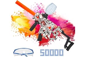 DLISHKA Gel Blaster - Jouet électrique avec 5000 Boules en résine et Lunettes de Protection - pour Anniversaires, fêtes, Pâques, Tournage en Plein air, Jeux d'équipe et Adultes, découvrez la Tension (Rouge)