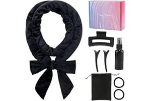 Anei Rizador de Pelo Sin Calor, Juego de rizadores de satén sin calor, Rizadores De Pelo Suaves Para Dormir, Diadema para pelo rizado con diseño de leopardo (Negro)