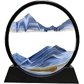 EARTHCONE Moving Sand Art Picture Glass Liquid Painting 3D Natural Landscape Showpieces for Home Decor Antique Gifts for Kids