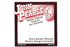 John Pearse Strings® 605HT Jeu de Cordes pour Irish Tenor Banjo - 80/20 Bronze wound - Heavy Gauge