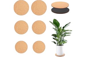 Goiern 6 sottobicchieri in sughero – 3 misure – Sottobicchieri in sughero a doppio strato 10/15/20 cm, assorbenti per piante domestiche