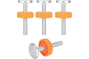 Ewwtrey 4 Pezzi M10 Mandrino Vite Bulloni, Cancelli a Pressione per Neonati Aste Filettate, Bulloni Montati a Pressione per Cancello per Porta di Sicurezza per Bambini e Animali - Arancione
