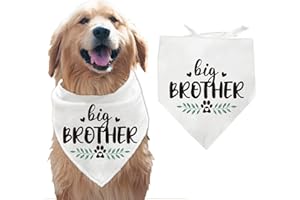 arricraft - Pañuelo para Perro (1 Pieza), Triángulo de Algodón Blanco Bandana para Mascotas Gran Hermano Palabras Planta Lavable Cachorro Gato Bufanda Baberos Accesorios para Perros Y Gatos