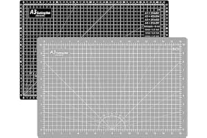Headley Tools 12 x 18 Inch Thickened Self Healing Cutting Mat, A3 Rotary Cutting Sewing Mat for Crafts, Double Sided 5-Ply Cutting Board for Fabric Leather Modeling Hobby Project, Black/Grey