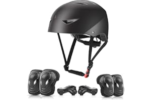 ‎VALUETALKS ValueTalks Kinder Skaterhelm mit Schützer Fahrrad Helme inliner Schutzausrüstung Kinder Protektoren Set für inliner Skateboard Fahrrad Rollschuhe 54-58cm Kopfumfang