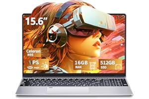 ZONATRIX PC Portatile 15.6 pollici 16GB RAM 512GB SSD, Celeron N95 CPU Win11 Notebook, 180° Flip Laptop FHD 1920 * 1080, WiFi 5, Tastiera Retroilluminata Computer Portatile, Sblocco Impronta Digitale, BT4.2