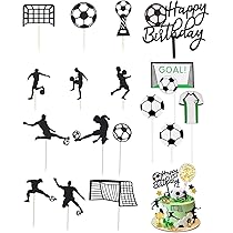Topper Torta Calcio - 16 Pezzi Per Feste A Tema, Decorazioni Compleanno Sportivo - Foto 2