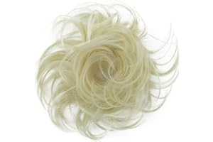 ‎CAISHA CAISHA Haarteil Haargummi Hochsteckfrisuren Voluminös Gewellt Unordentlich Kunstfaser DM13cm Weißblond HG4a