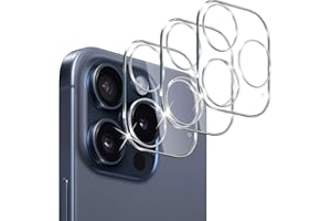 QULLOO Kamera Schutzfolie für iPhone 15 Pro / 15 Pro Max, 3 Stück 9H Härte Kamera Schutz Glas HD Klar Linse Folie Anti-Kratzen Kameraschutz