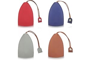 FuninCrea 4PCS Pull out Key Sleeve, PU Leather Pull Type Key Bag with Snap, Personalized Car Key Case Cover with 3D Pattern, Portable Key Holder Wallets (blank 1)