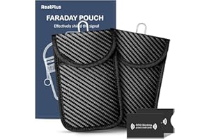 RealPlus Faraday Pouch for car Keys, [2 PACK] Car Key Signal Blocker Pouch for Car Security Anti-Theft