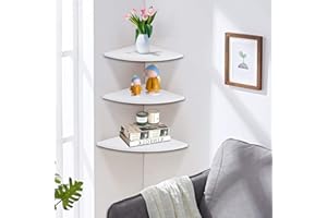 Raguso esquineras estanterias 3 Piezas Estante de Esquina Flotante Estante de Almacenamiento montado La Carga Máxima por Capa es de 5 kg para el hogar Oficina Sala de Estar baño decoración