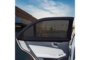 Parasole Per Auto Baby - 2 Pezzi Reti Oscuranti Per Finestrini Laterali - Protezione UV E Anti-zanzare - Nero - Adattabili E Elastiche