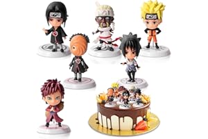 WAIMXDAO 6 Pezzi Naruto Cake Topper, Naruto Mini Figures Set, Naruto Action Figures Cake Toppers, Giocattoli Figure Naruto, per la Decorazione Della Torta Della Festa Di Compleanno