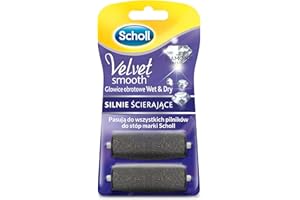 Scholl Velvet Smooth™ Testine rotanti per lime di diamanti con cristalli di diamante altamente abrasivi e calli sui piedi asciutti e bagnati
