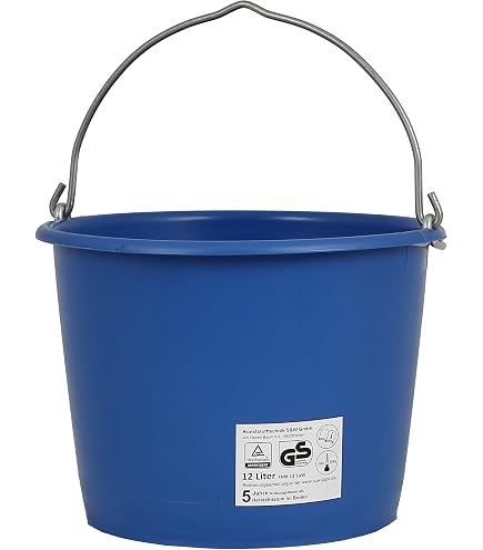 Systafex Baueimer Mörteleimer Putzeimer Kranbar Kunstoffeimer Zementeimer mit Metallbügel BAU Eimer Schutteimer (5, 12 Liter) Gewerbe, Industrie & Wissenschaft