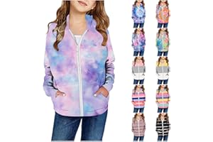 XINYUNZU Mädchen Sweatjacke Kapuzenjacke Kinder Jacke mit Taschen Übergangsjacke Kinderjacke Sweatshirt Jacke Outdoor Hoodie Jacken für 2-14 Jahre Alt