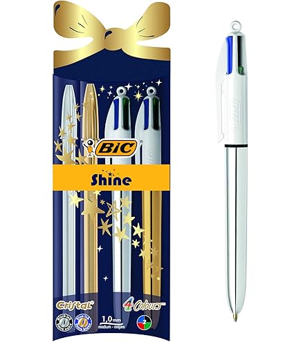 BIC - Scatola 12 Penna Sfera Scatto 4 Colori Shine - 964775 - 3086123537637