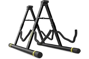 Monkey Loop Double Prime - Supporto per Chitarra - Supporto da Pavimento per 2 Chitarre - Compatibile con Chitarre Acustiche, Elettriche e Bassi - Robusto e Stabile - Accessorio Pieghevole