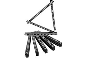 PORFOYO Metro plegable de 2 m, 2 m, con eslabones, 6 unidades, de plástico con 10 eslabones, regalo para bricolaje, hogar, hobby, taller, color negro