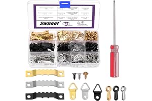 Swpeet 631 st bildupphängare, inklusive metallsågtandsbildhängare med dubbla hål och bildramar, vridknapp och D-ringbildramsh