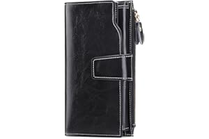 SENDEFN Portafoglio Donna Grande Capacità Pelle RFID Portamonete Donna,con 20 Titolari di Carta Cerniera Portafoglio Donna