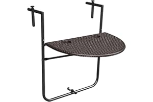 MUEBLEAR ARANAZ S.L. MANUFACTURAS DE LA MADERA Mesa Auxiliar para el balcón Marrón Formato Ovalado Plegable, Polietileno, 66x61x5