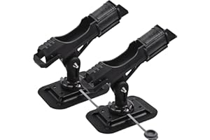 SHADDOCK Soporte para caña de pescar Bastones de pescar ajustables giratorios para caña de pescar con base de soporte para caña de pescar para kayak barco de pesca (RH70-2pcs)