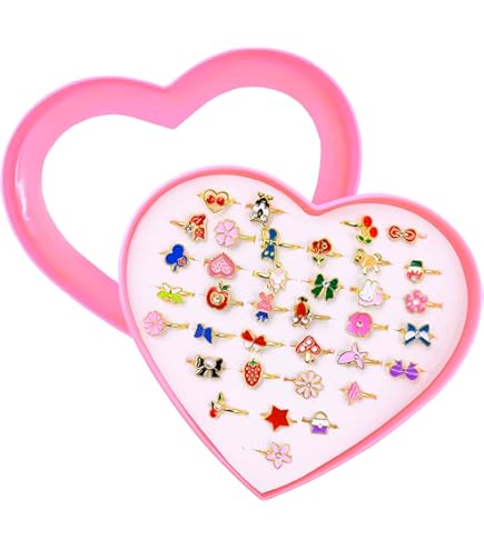 thumbnail image 2 of Buy 36PCS Cute Little Girl Jewel Unicorn Rings In Box Set, Jewelry Adjustable , Girl Pretend Play And Dress Up Rings Party Favors Rings For 3 4 5 6 7 8 Kids 2 of 13