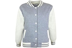 A2Z 4 Kids Baseball Kontrast Jacke Varsity Stil Mantel B.B Steh Kragen Lang Ärmel Sport Activewear Neu Casual Mode Unisex Mädchen Jungen Alter 2-13 Jahre
