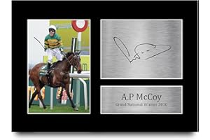 HWC Trading AP McCoy Gift Signed A4 Printed Autograph Grand National Horse Racing Gifts Photo Display