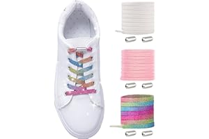 MLLTECH Lacci Scarpe Elastici Lacci Senza Nodo | Lacci Elastici per Scarpe Bambini Adulti - No Tie Elastici Lacci Scarpe con Chiusura Fibbie in Metallo Blocca Lacci Eutobloccanti Adatto a Tutte le Scarpe