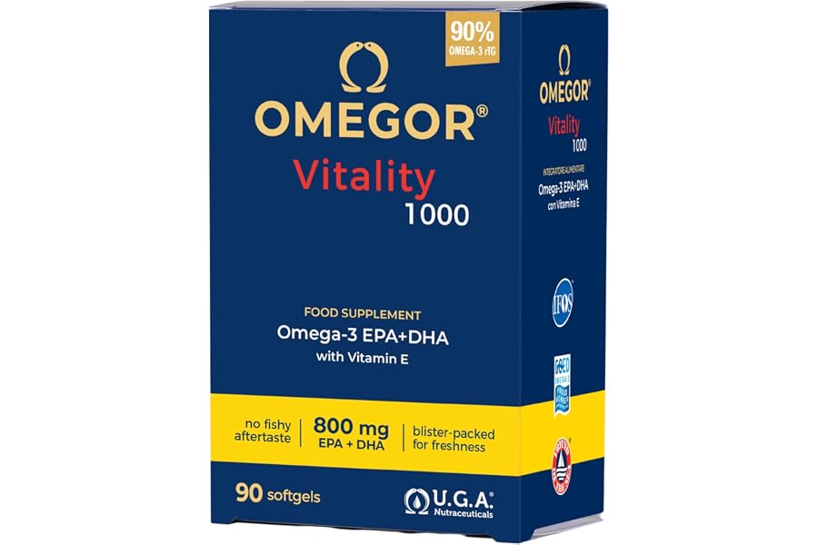 Omega 3 IFOS 5 Stelle 90 cps - Olio di Pesce Omega 3 1000mg - Ricco di EPA e DHA - Senza Retrogusto, Facile da Digerire, Priv