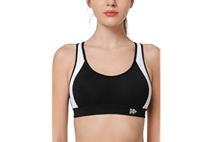 Yvette - Sujetador deportivo para mujer con sujeción fuerte, talla grande, cruzado en la espalda, acolchado, para correr, fitness y yoga