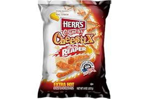 HERR'S CRUNCHY CHEESTIX CHIPS SOUFFLES CAROLINA REAPER - 227g / 8oz
