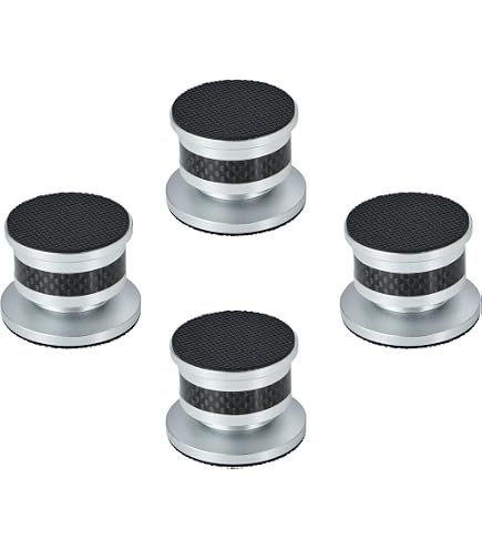 Lot De 8 Pointes D'enceintes QWORK - Supports Anti-vibration Pour Enceintes, Amplis - Protège Sols - Inclus Pads Antidérapants - 4