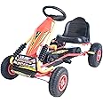 IBSC Mini Max Racing Go-Kart – Adjustable Pedal Go-Kart with Sturdy Red Steel Frame – for Kids Ages 3-7 – Ride-On Toy with Pneumatic Wheels and Two-Speed Gear