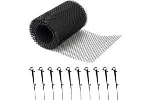 ASOFTY Grille de protection anti-feuilles pour gouttières, 8 m x 18 cm, avec 10 pinces, grille de gouttière, gouttières pour maisons, abris de voiture, écurie, gouttières