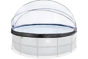 Exit Toys Eco Pool Dome ECO 15ft/450cm/177”, transparent, foldable, suitable for round above-ground pools 440-460cm in diameter, attaching strap included